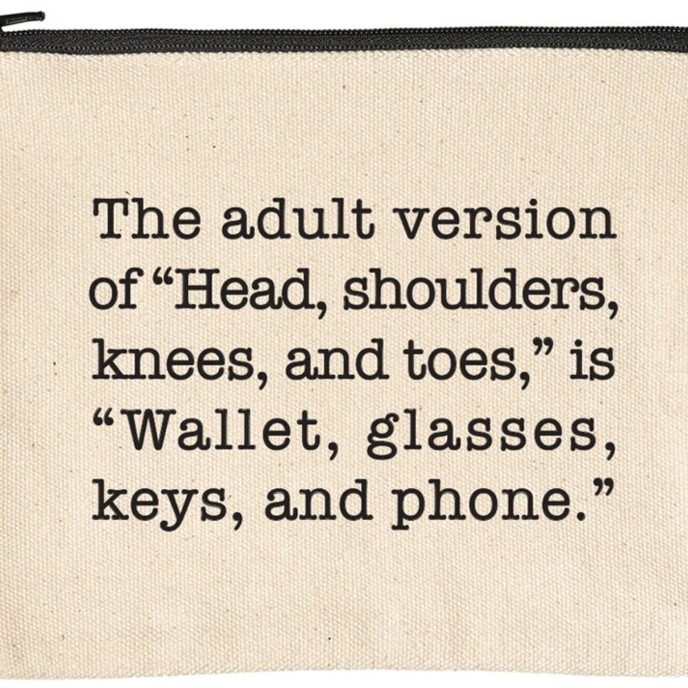Wallet Glasses Keys and Phone Comical and Sassy Zipper Pouch - Picture 2 of 2
